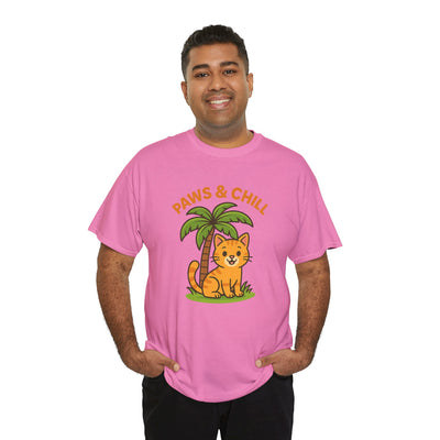 Paws & Chill Funny Cat T-Shirt – Cute Unisex Cat Lover Tee