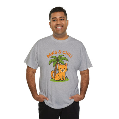 Paws & Chill Funny Cat T-Shirt – Cute Unisex Cat Lover Tee