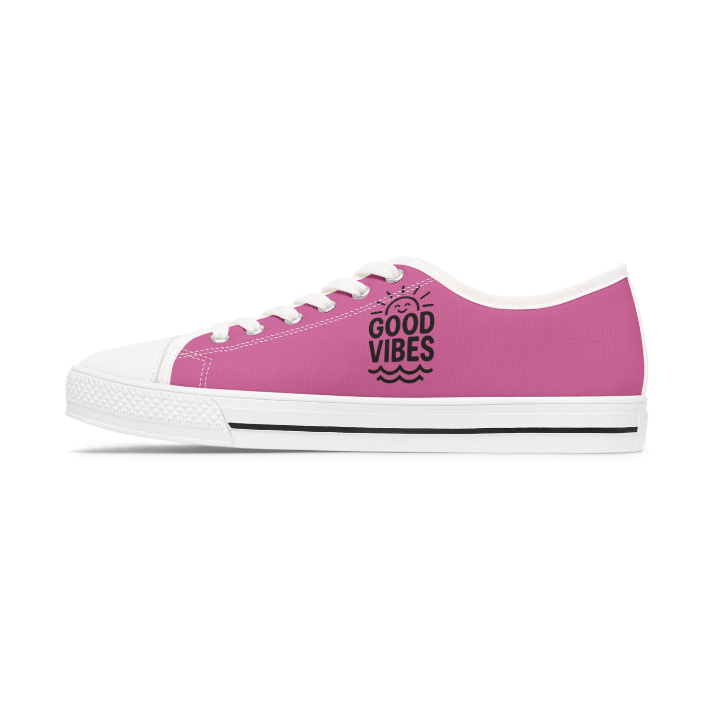 Good Vibes Women's Low Top Sneakers | Stylish Canvas Shoes | Casual Footwear | Gifts for Her | Summer Vibes | Festival Ready
