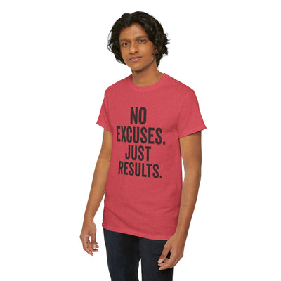 Motivational Unisex Heavy Cotton Tee - No Excuses Just Results, Fitness Shirt, Workout Apparel, Inspirational Top, Gift for Athletes, [...]