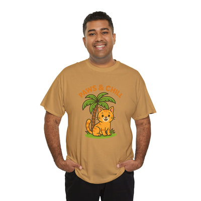 Paws & Chill Funny Cat T-Shirt – Cute Unisex Cat Lover Tee