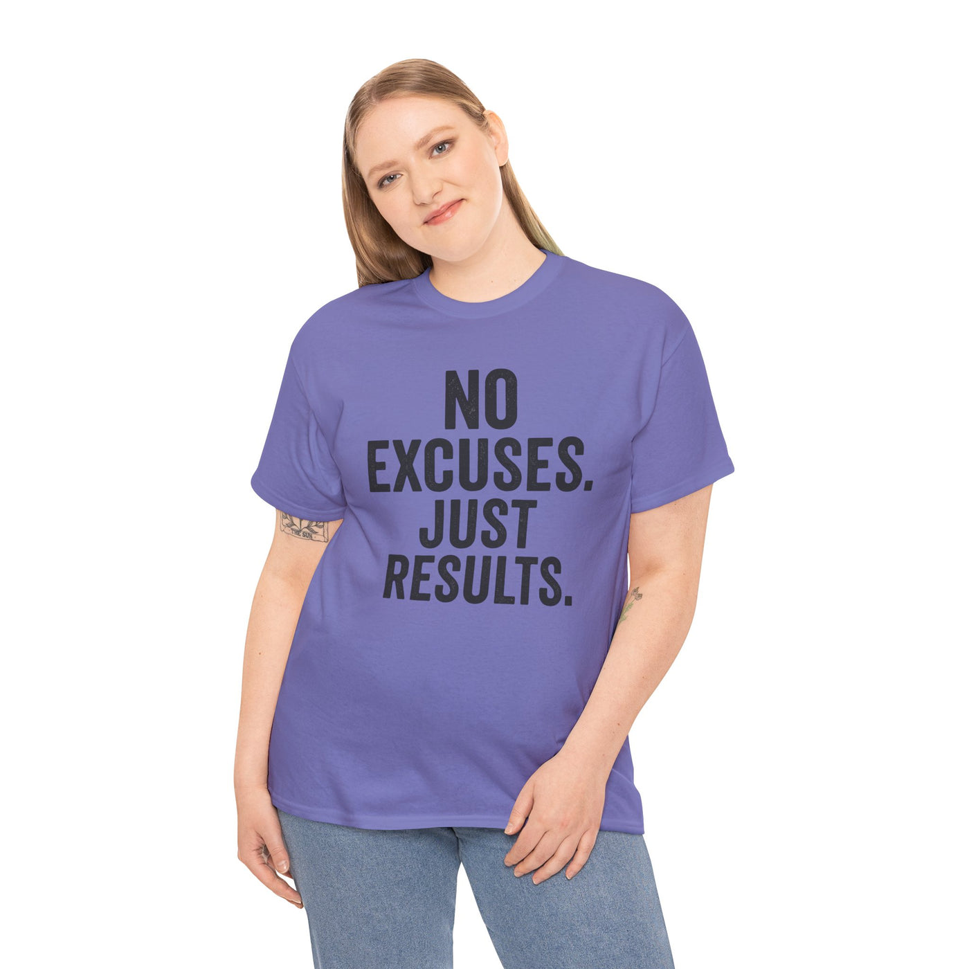Motivational Unisex Heavy Cotton Tee - No Excuses Just Results, Fitness Shirt, Workout Apparel, Inspirational Top, Gift for Athletes, [...]