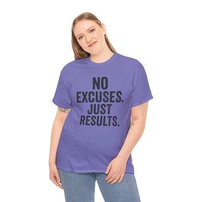 Motivational Unisex Heavy Cotton Tee - No Excuses Just Results, Fitness Shirt, Workout Apparel, Inspirational Top, Gift for Athletes, [...]