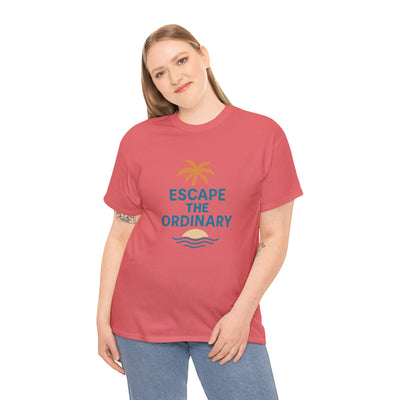 Escape the Ordinary T-Shirt – Tropical Palm Tree Shirt – Adventure Travel Unisex Tee – Summer Beach Shirt – Motivational Graphic Tee