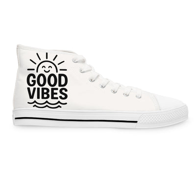 Good Vibes Women's High Top Sneakers, Trendy Sneakers, Casual Footwear, Summer Fashion, Retro Style Sneakers, Gift for Her