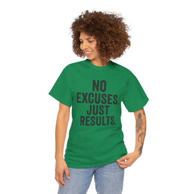 Motivational Unisex Heavy Cotton Tee - No Excuses Just Results, Fitness Shirt, Workout Apparel, Inspirational Top, Gift for Athletes, [...]