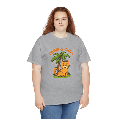 Paws & Chill Funny Cat T-Shirt – Cute Unisex Cat Lover Tee