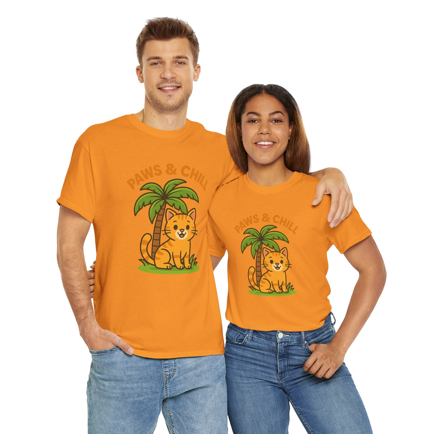 Paws & Chill Funny Cat T-Shirt – Cute Unisex Cat Lover Tee