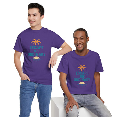 Escape the Ordinary T-Shirt – Tropical Palm Tree Shirt – Adventure Travel Unisex Tee – Summer Beach Shirt – Motivational Graphic Tee