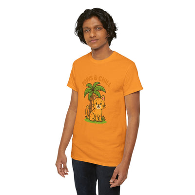 Paws & Chill Funny Cat T-Shirt – Cute Unisex Cat Lover Tee