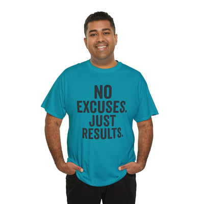 Motivational Unisex Heavy Cotton Tee - No Excuses Just Results, Fitness Shirt, Workout Apparel, Inspirational Top, Gift for Athletes, [...]