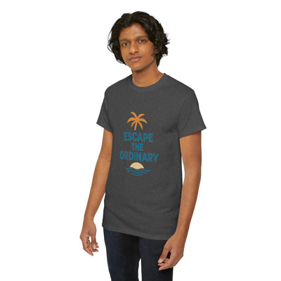 Escape the Ordinary T-Shirt – Tropical Palm Tree Shirt – Adventure Travel Unisex Tee – Summer Beach Shirt – Motivational Graphic Tee