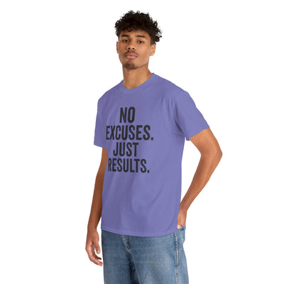 Motivational Unisex Heavy Cotton Tee - No Excuses Just Results, Fitness Shirt, Workout Apparel, Inspirational Top, Gift for Athletes, [...]