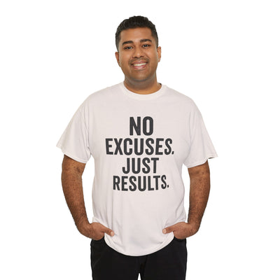 Motivational Unisex Heavy Cotton Tee - No Excuses Just Results, Fitness Shirt, Workout Apparel, Inspirational Top, Gift for Athletes, [...]