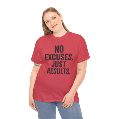 Motivational Unisex Heavy Cotton Tee - No Excuses Just Results, Fitness Shirt, Workout Apparel, Inspirational Top, Gift for Athletes, [...]