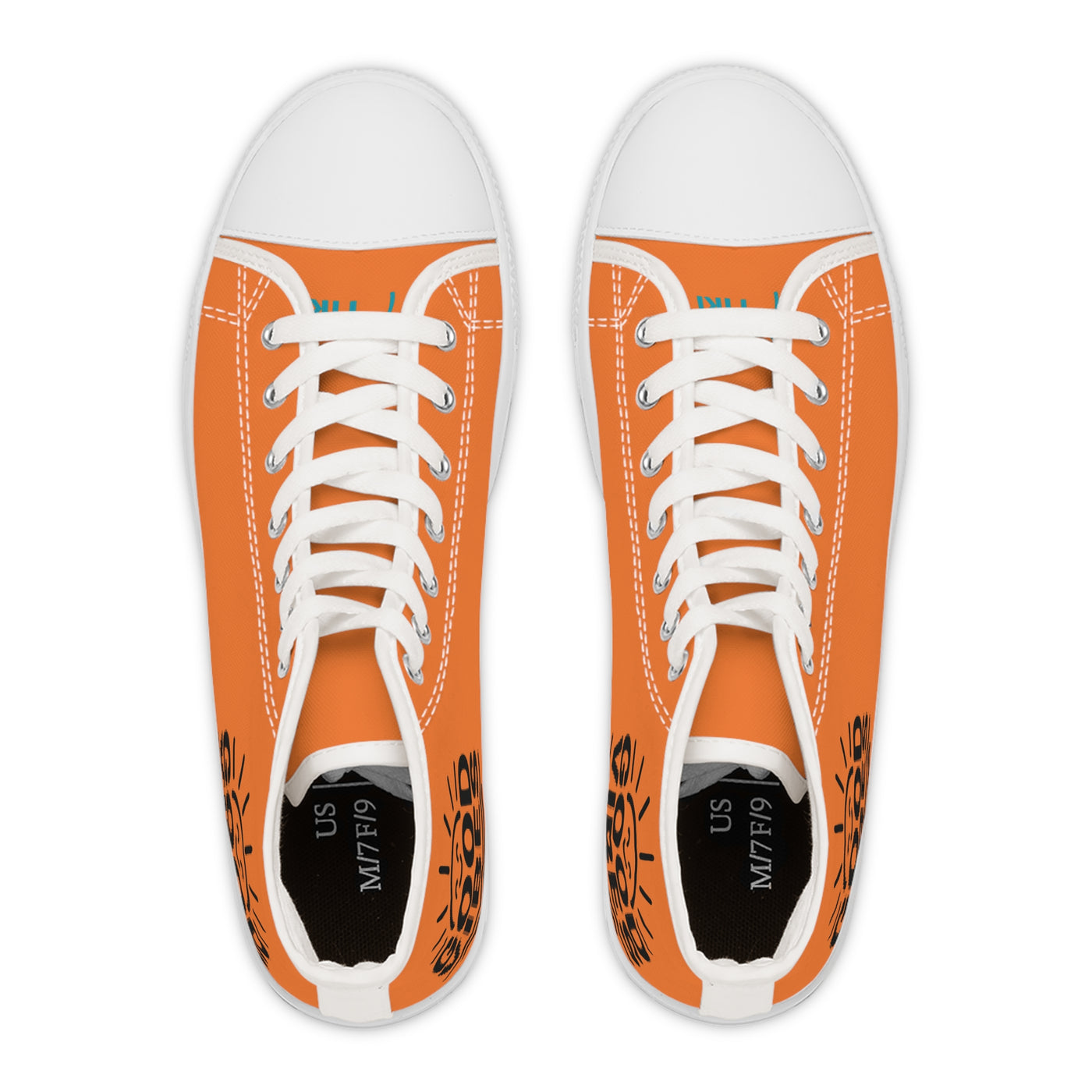 Sunny Vibes High Top Sneakers | Casual Fashion Footwear, Summer Style, Trendy Kicks, Perfect Gift for Her, Unique Streetwear