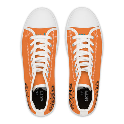 Sunny Vibes High Top Sneakers | Casual Fashion Footwear, Summer Style, Trendy Kicks, Perfect Gift for Her, Unique Streetwear