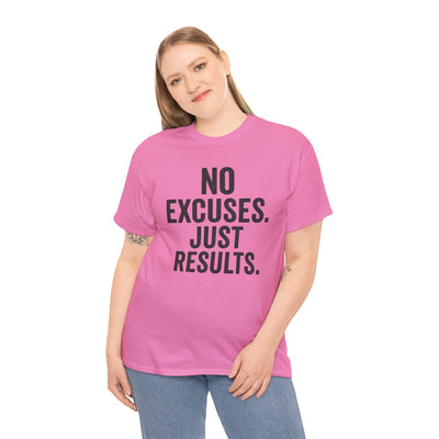 Motivational Unisex Heavy Cotton Tee - No Excuses Just Results, Fitness Shirt, Workout Apparel, Inspirational Top, Gift for Athletes, [...]