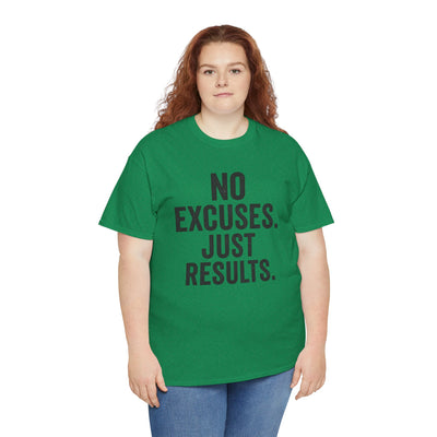 Motivational Unisex Heavy Cotton Tee - No Excuses Just Results, Fitness Shirt, Workout Apparel, Inspirational Top, Gift for Athletes, [...]