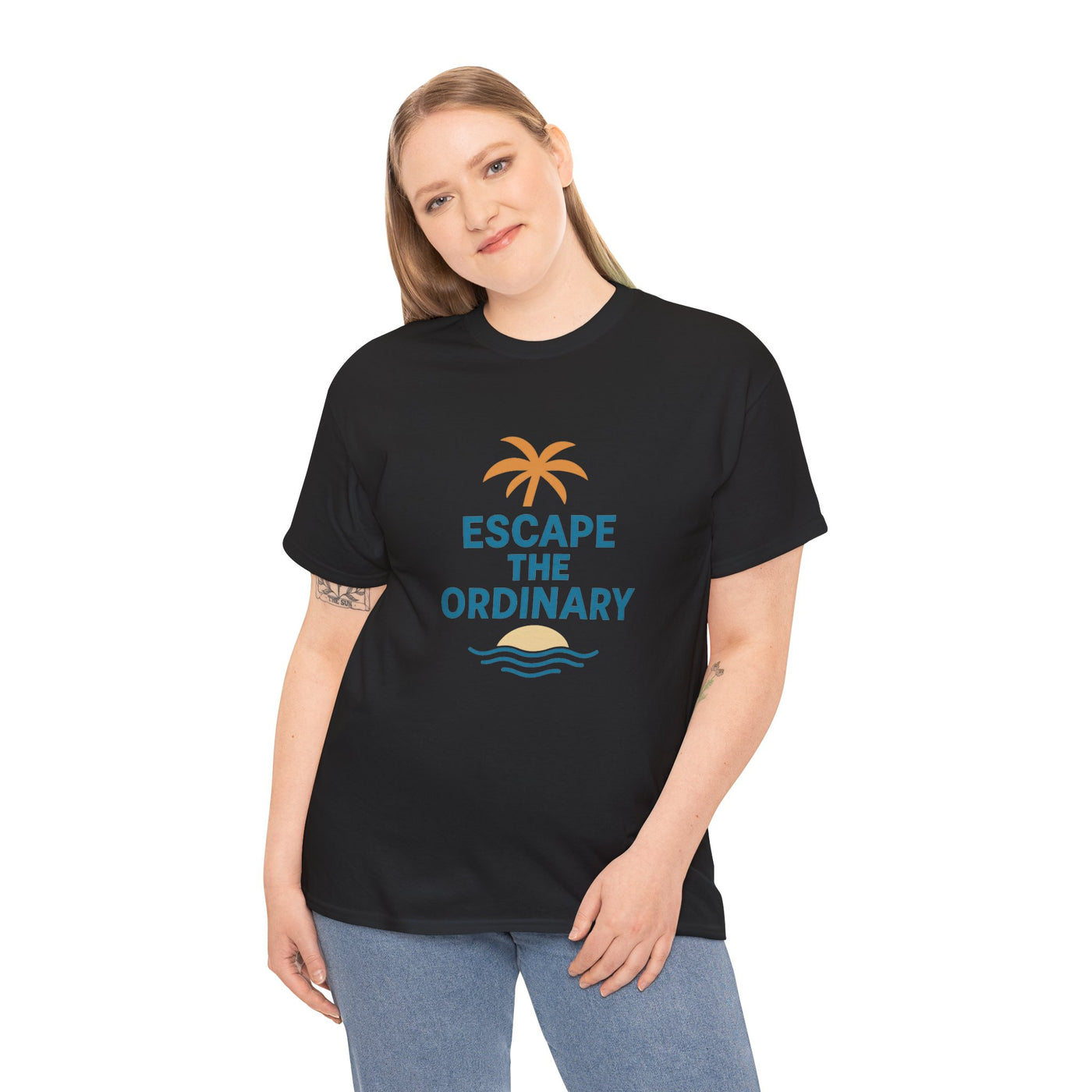 Escape the Ordinary T-Shirt – Tropical Palm Tree Shirt – Adventure Travel Unisex Tee – Summer Beach Shirt – Motivational Graphic Tee