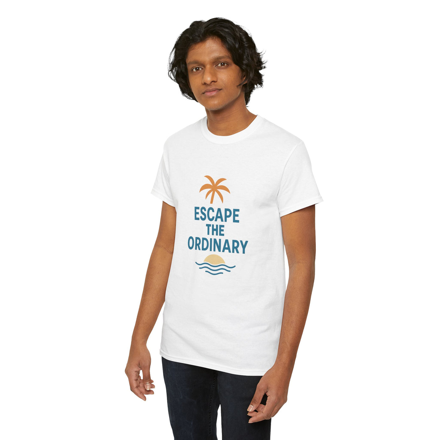Escape the Ordinary T-Shirt – Tropical Palm Tree Shirt – Adventure Travel Unisex Tee – Summer Beach Shirt – Motivational Graphic Tee
