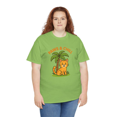 Paws & Chill Funny Cat T-Shirt – Cute Unisex Cat Lover Tee