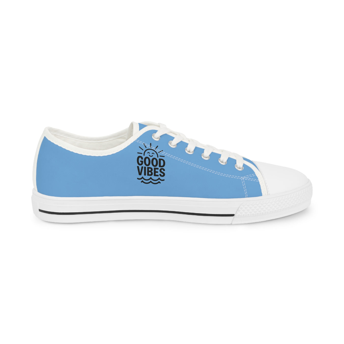 Good Vibes Men's Low Top Sneakers, Casual Footwear, Summer Shoes, Beach Sneakers, Gift for Him, Comfortable Everyday Sneakers