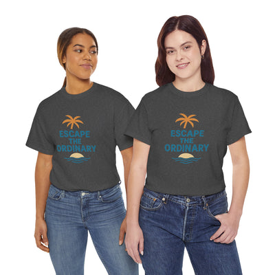 Escape the Ordinary T-Shirt – Tropical Palm Tree Shirt – Adventure Travel Unisex Tee – Summer Beach Shirt – Motivational Graphic Tee