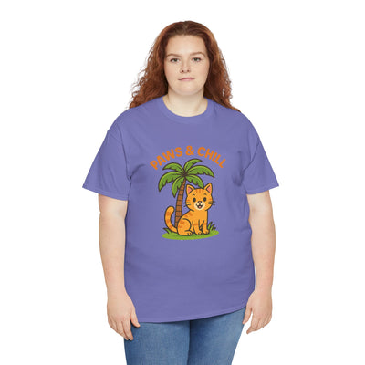 Paws & Chill Funny Cat T-Shirt – Cute Unisex Cat Lover Tee