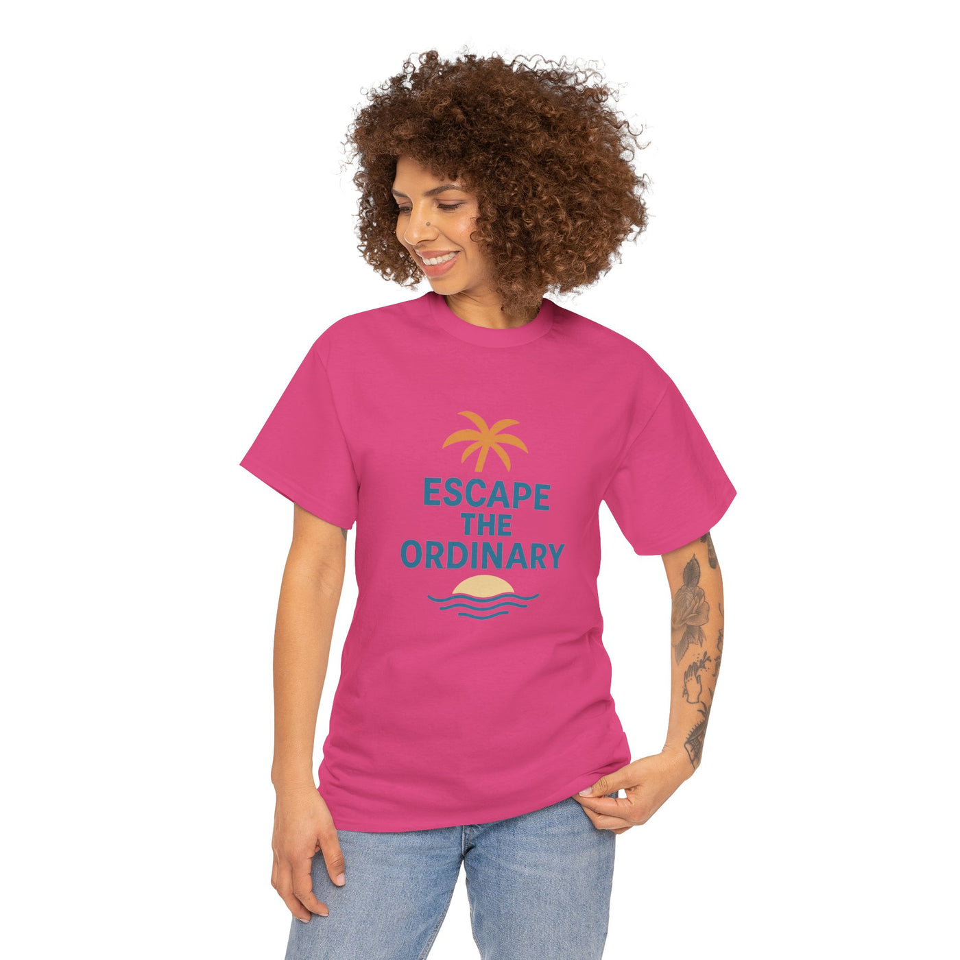 Escape the Ordinary T-Shirt – Tropical Palm Tree Shirt – Adventure Travel Unisex Tee – Summer Beach Shirt – Motivational Graphic Tee