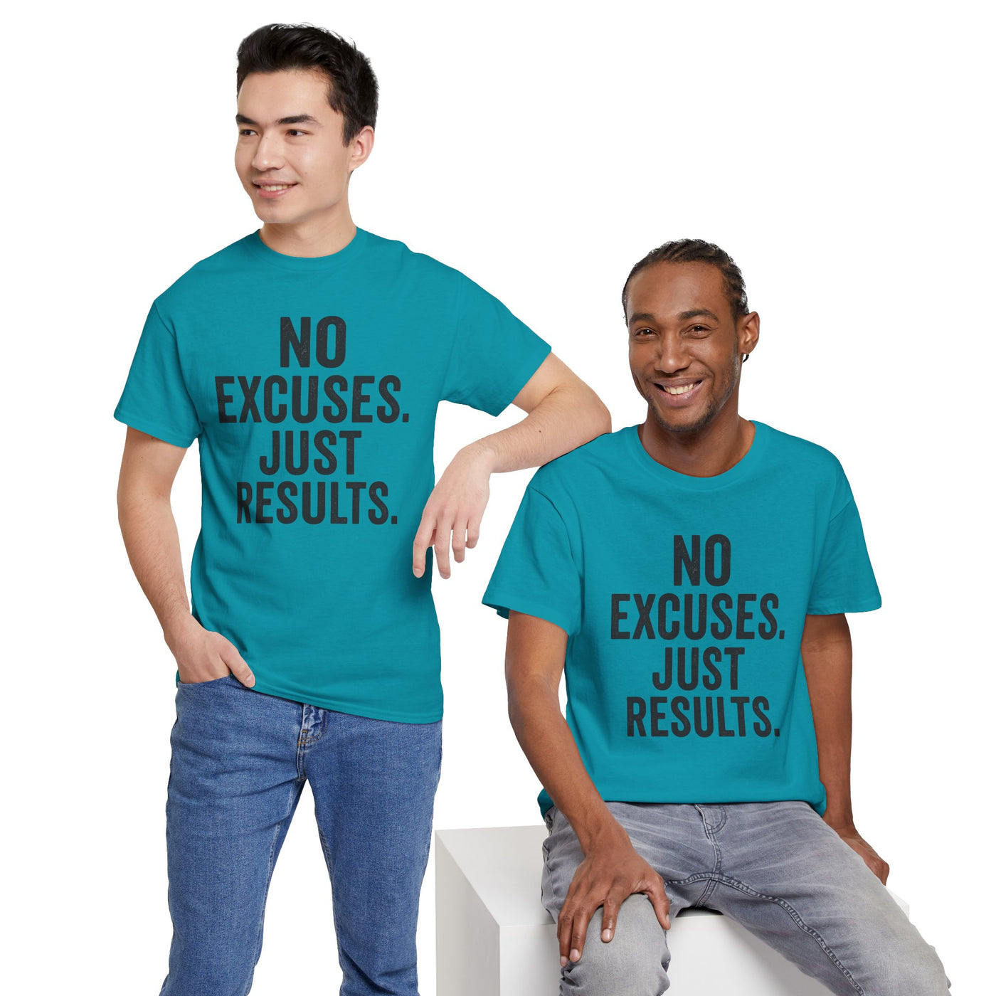Motivational Unisex Heavy Cotton Tee - No Excuses Just Results, Fitness Shirt, Workout Apparel, Inspirational Top, Gift for Athletes, [...]
