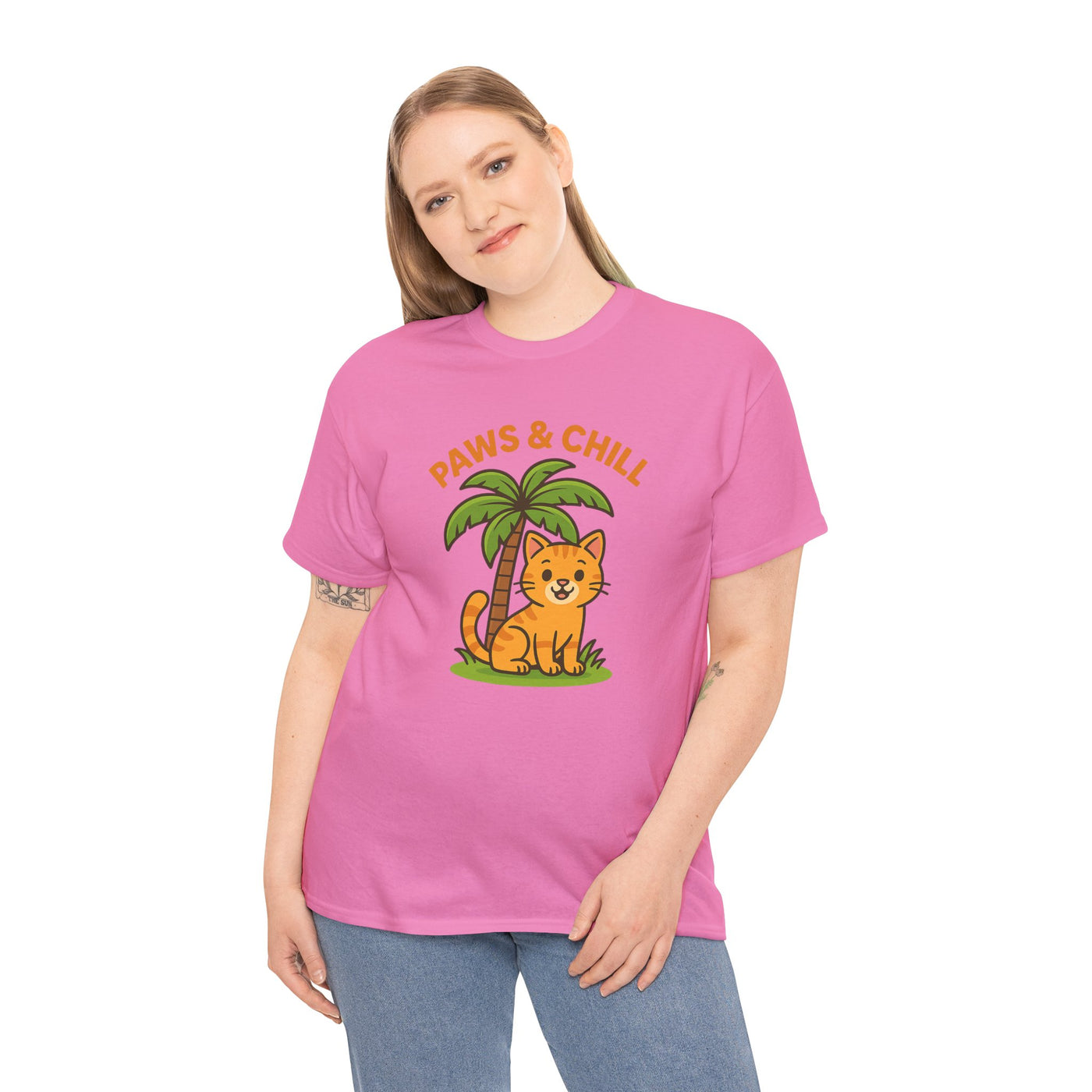 Paws & Chill Funny Cat T-Shirt – Cute Unisex Cat Lover Tee