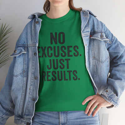 Motivational Unisex Heavy Cotton Tee - No Excuses Just Results, Fitness Shirt, Workout Apparel, Inspirational Top, Gift for Athletes, [...]