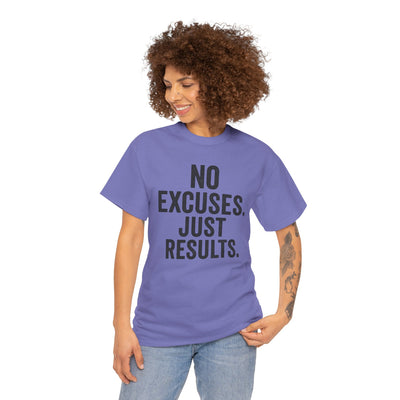Motivational Unisex Heavy Cotton Tee - No Excuses Just Results, Fitness Shirt, Workout Apparel, Inspirational Top, Gift for Athletes, [...]