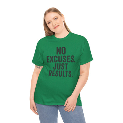 Motivational Unisex Heavy Cotton Tee - No Excuses Just Results, Fitness Shirt, Workout Apparel, Inspirational Top, Gift for Athletes, [...]