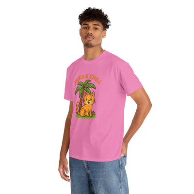 Paws & Chill Funny Cat T-Shirt – Cute Unisex Cat Lover Tee
