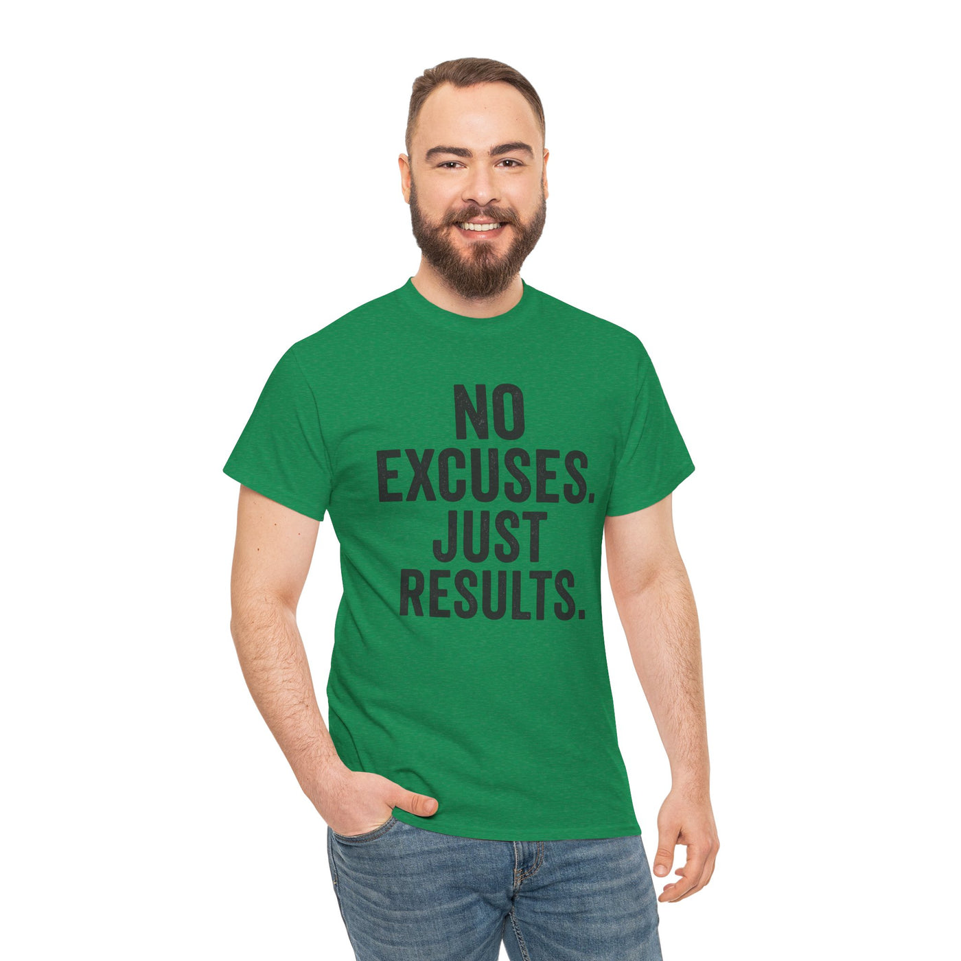Motivational Unisex Heavy Cotton Tee - No Excuses Just Results, Fitness Shirt, Workout Apparel, Inspirational Top, Gift for Athletes, [...]