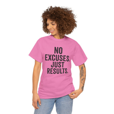 Motivational Unisex Heavy Cotton Tee - No Excuses Just Results, Fitness Shirt, Workout Apparel, Inspirational Top, Gift for Athletes, [...]