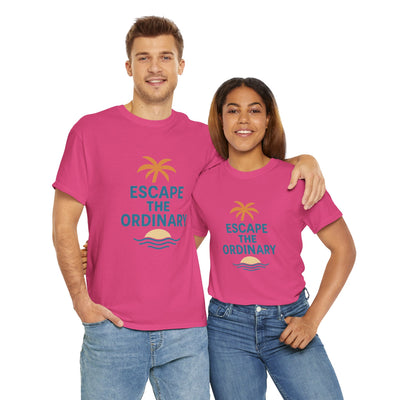 Escape the Ordinary T-Shirt – Tropical Palm Tree Shirt – Adventure Travel Unisex Tee – Summer Beach Shirt – Motivational Graphic Tee
