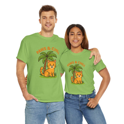 Paws & Chill Funny Cat T-Shirt – Cute Unisex Cat Lover Tee