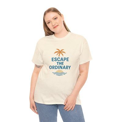 Escape the Ordinary T-Shirt – Tropical Palm Tree Shirt – Adventure Travel Unisex Tee – Summer Beach Shirt – Motivational Graphic Tee