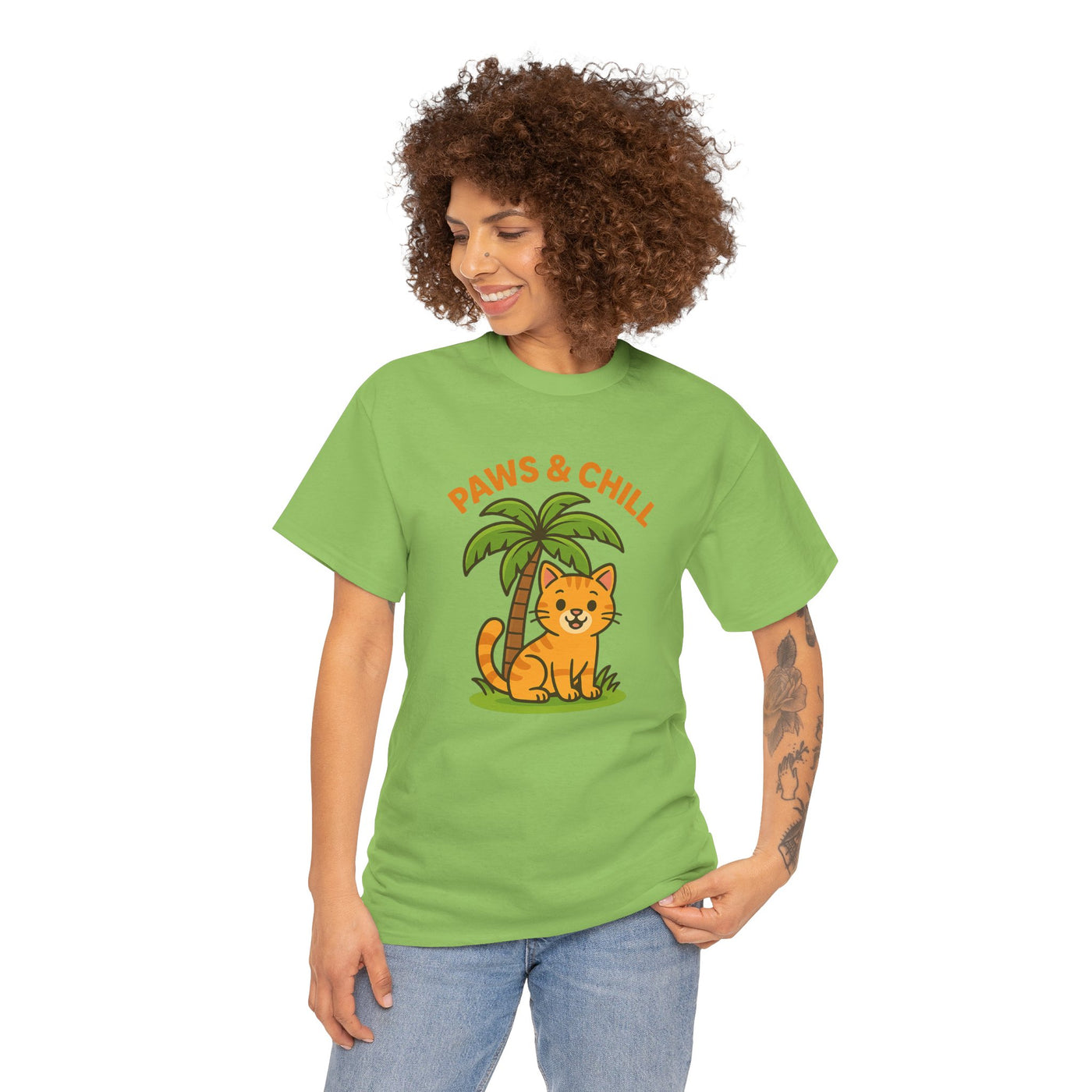 Paws & Chill Funny Cat T-Shirt – Cute Unisex Cat Lover Tee