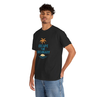 Escape the Ordinary T-Shirt – Tropical Palm Tree Shirt – Adventure Travel Unisex Tee – Summer Beach Shirt – Motivational Graphic Tee