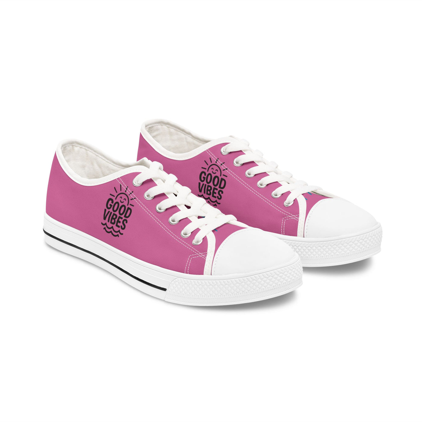 Good Vibes Women's Low Top Sneakers | Stylish Canvas Shoes | Casual Footwear | Gifts for Her | Summer Vibes | Festival Ready