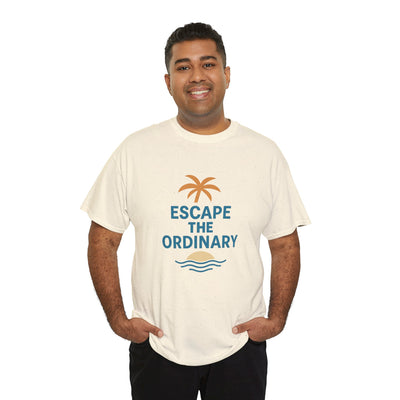 Escape the Ordinary T-Shirt – Tropical Palm Tree Shirt – Adventure Travel Unisex Tee – Summer Beach Shirt – Motivational Graphic Tee