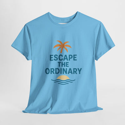 Escape the Ordinary T-Shirt – Tropical Palm Tree Shirt – Adventure Travel Unisex Tee – Summer Beach Shirt – Motivational Graphic Tee
