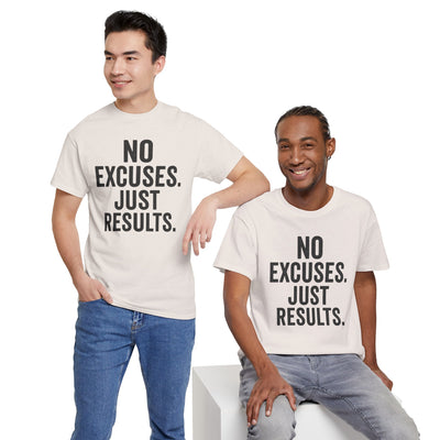 Motivational Unisex Heavy Cotton Tee - No Excuses Just Results, Fitness Shirt, Workout Apparel, Inspirational Top, Gift for Athletes, [...]