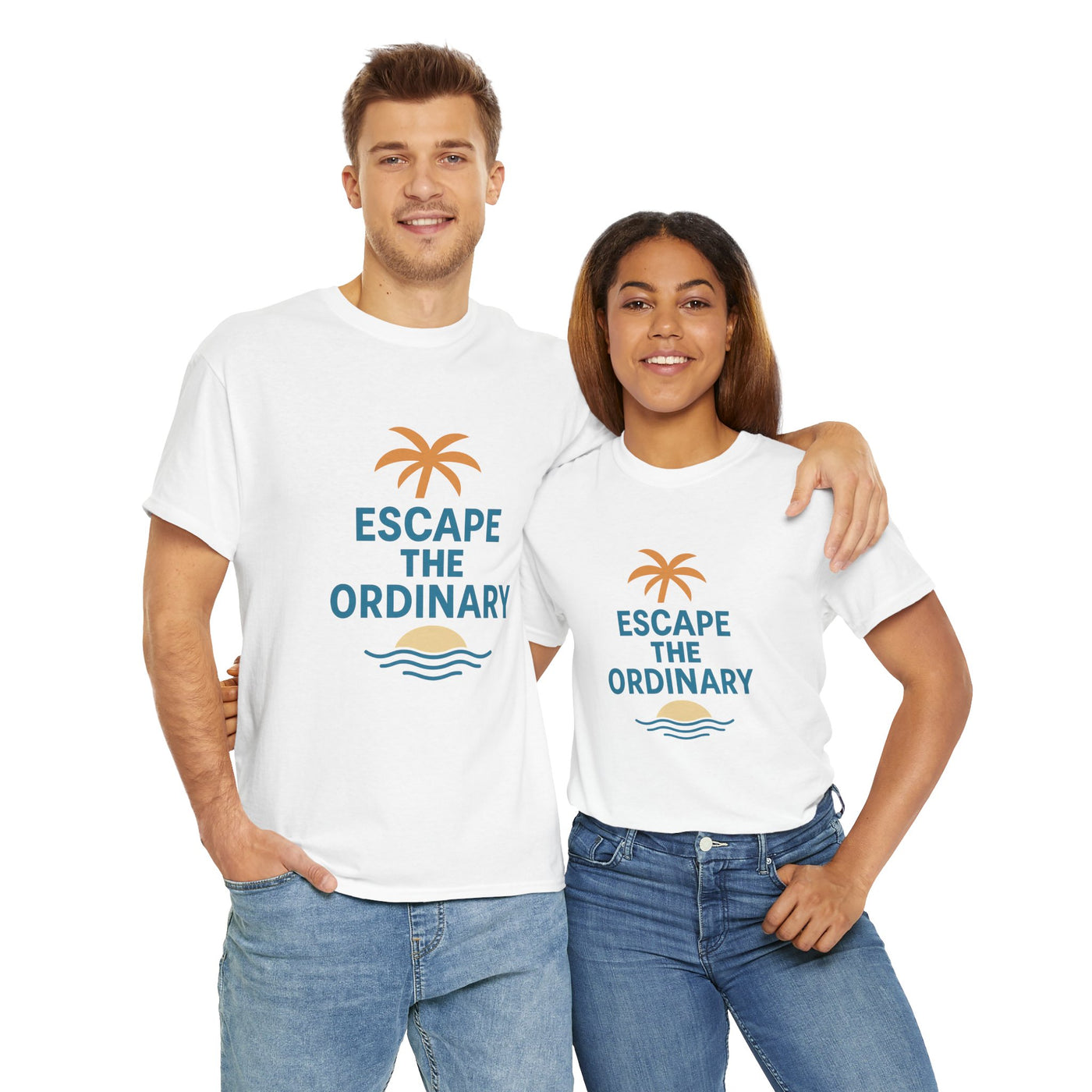 Escape the Ordinary T-Shirt – Tropical Palm Tree Shirt – Adventure Travel Unisex Tee – Summer Beach Shirt – Motivational Graphic Tee