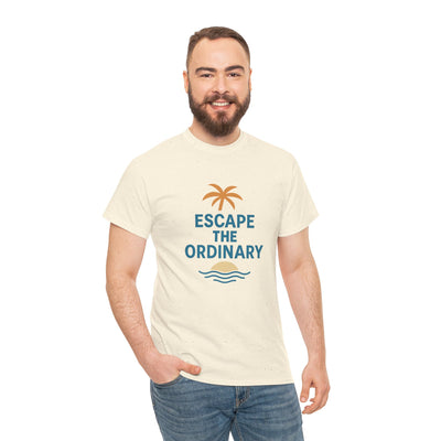 Escape the Ordinary T-Shirt – Tropical Palm Tree Shirt – Adventure Travel Unisex Tee – Summer Beach Shirt – Motivational Graphic Tee