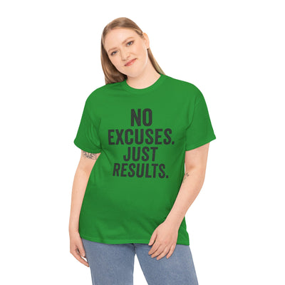 Motivational Unisex Heavy Cotton Tee - No Excuses Just Results, Fitness Shirt, Workout Apparel, Inspirational Top, Gift for Athletes, [...]